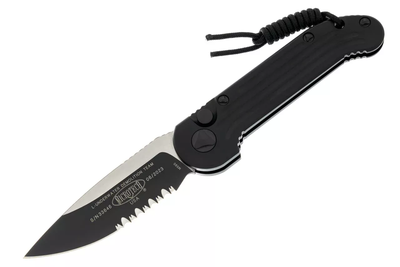 Microtech L.U.D.T. Tactical Partial Serrated Blade Auto Folding Knife