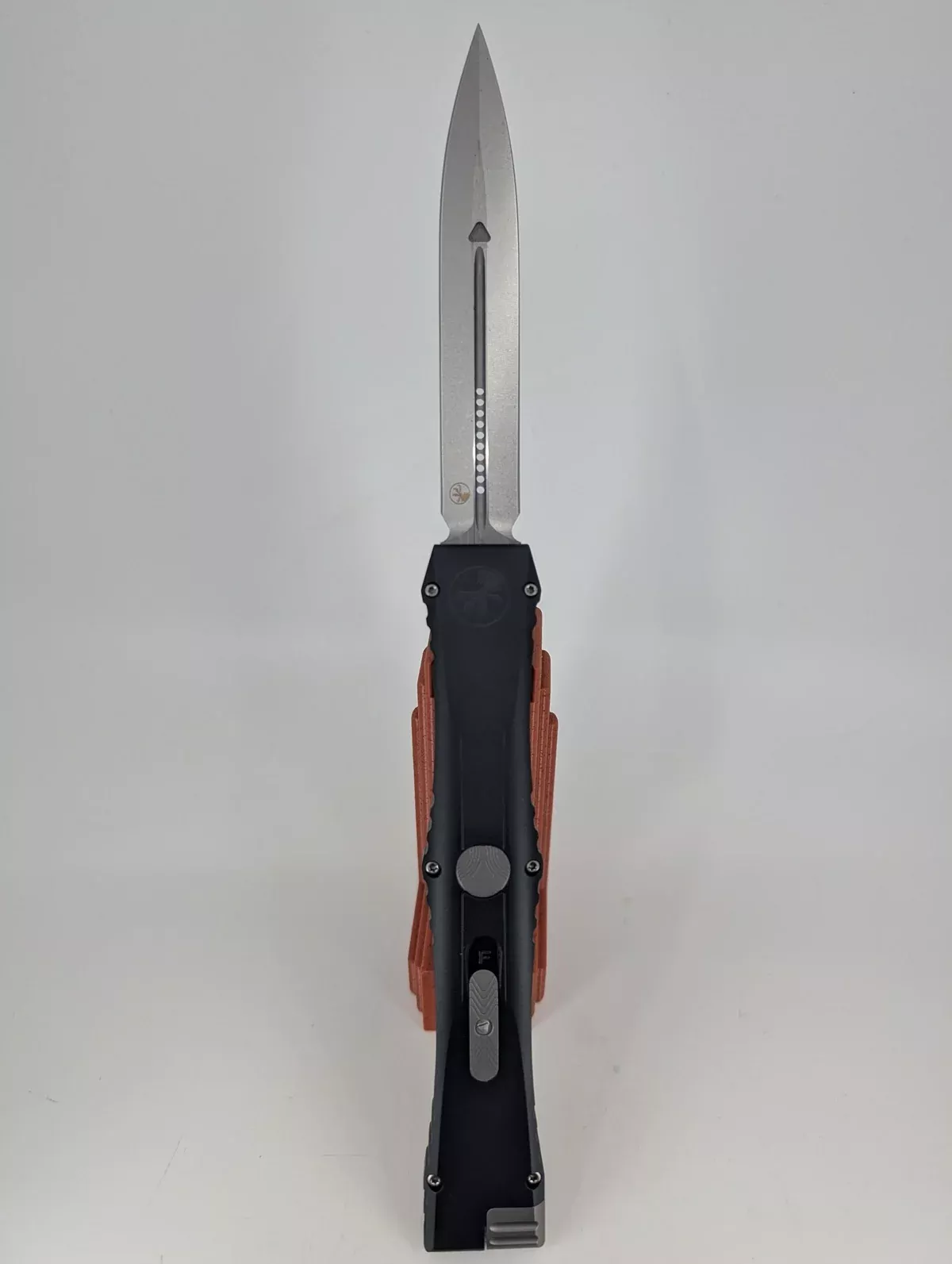 Microtech Marfione Select Nemesis IV Black Double Edge Stonewash Out the Front Knife