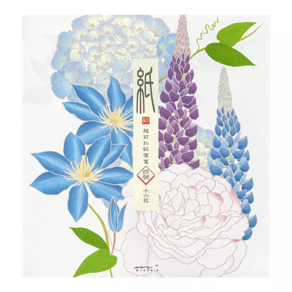 Midori Letter Pad - Four Designs Summer Flowers