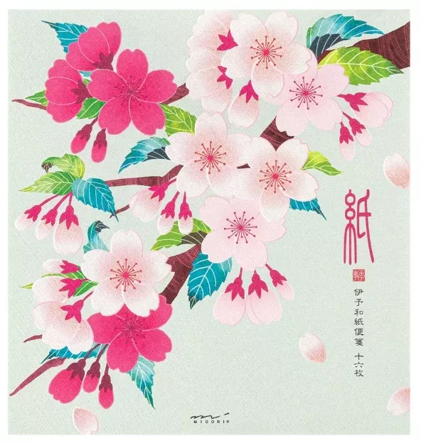 Midori Letter Pad – Silk Printing Cherry Blossom