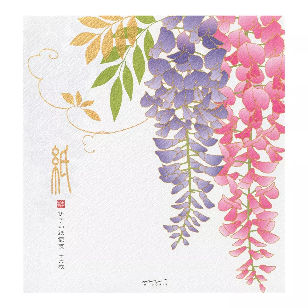Midori Letter Pad - Silk Printing Wisteria