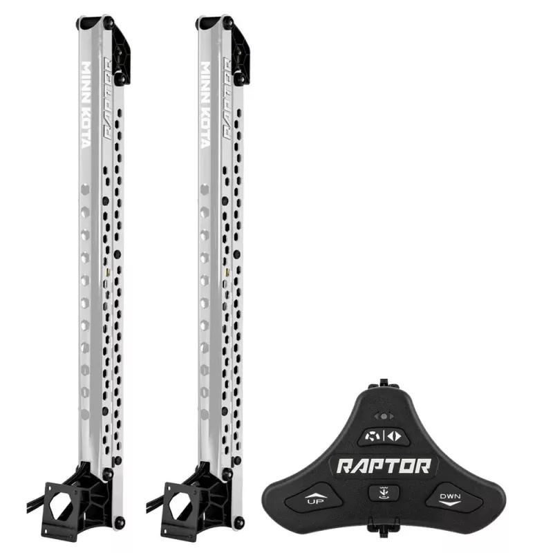 Minn Kota Raptor Bundle Pair – 10′ Silver Shallow Water Anchors w/Active AnchoringFootswitch Included