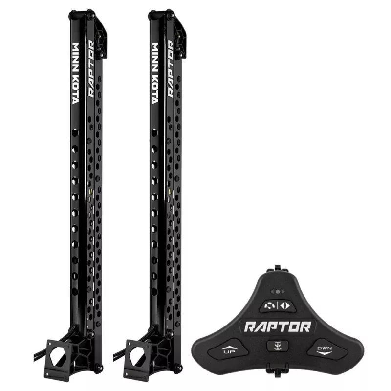 Minn Kota Raptor Bundle Pair – 8′ Black Shallow Water Anchors w/Active AnchoringFootswitch Included