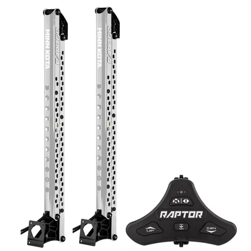Minn Kota Raptor Bundle Pair – 8′ Silver Shallow Water Anchors w/Active AnchoringFootswitch Included