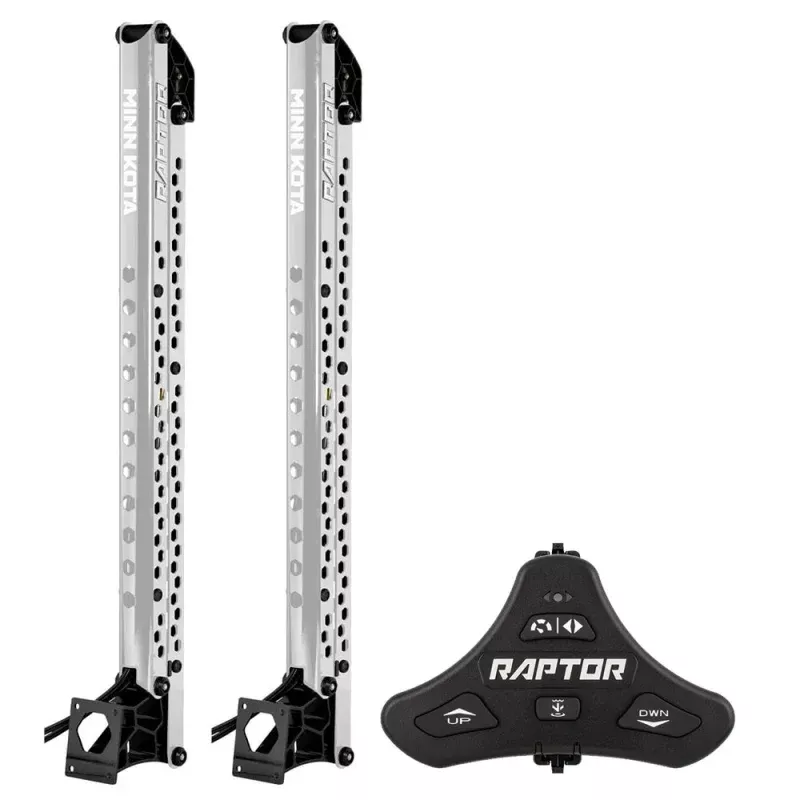 Minn Kota Raptor Bundle Pair – 8′ Silver Shallow Water Anchors w/Footswitch