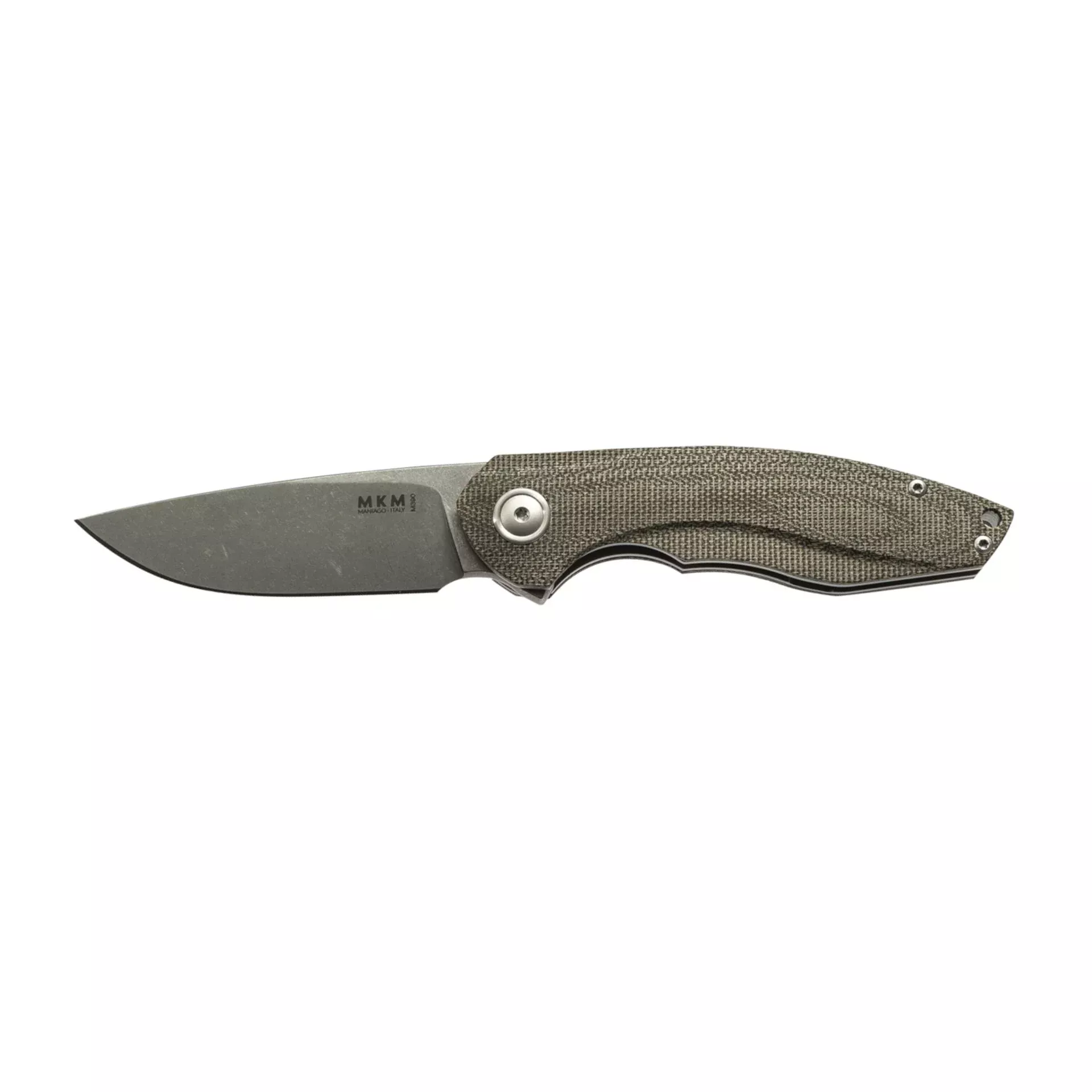 MKM Timavo Green Canvas Micarta Liner Lock Folding Knife