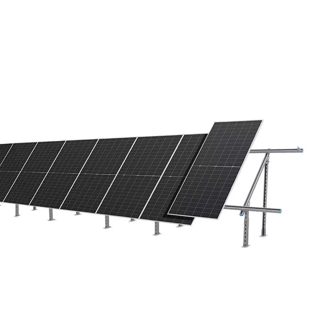 Modular & Expandable Ground Mount Brackets for 2× 400W–590W Solar Panels | Heavy-Duty Adjustable