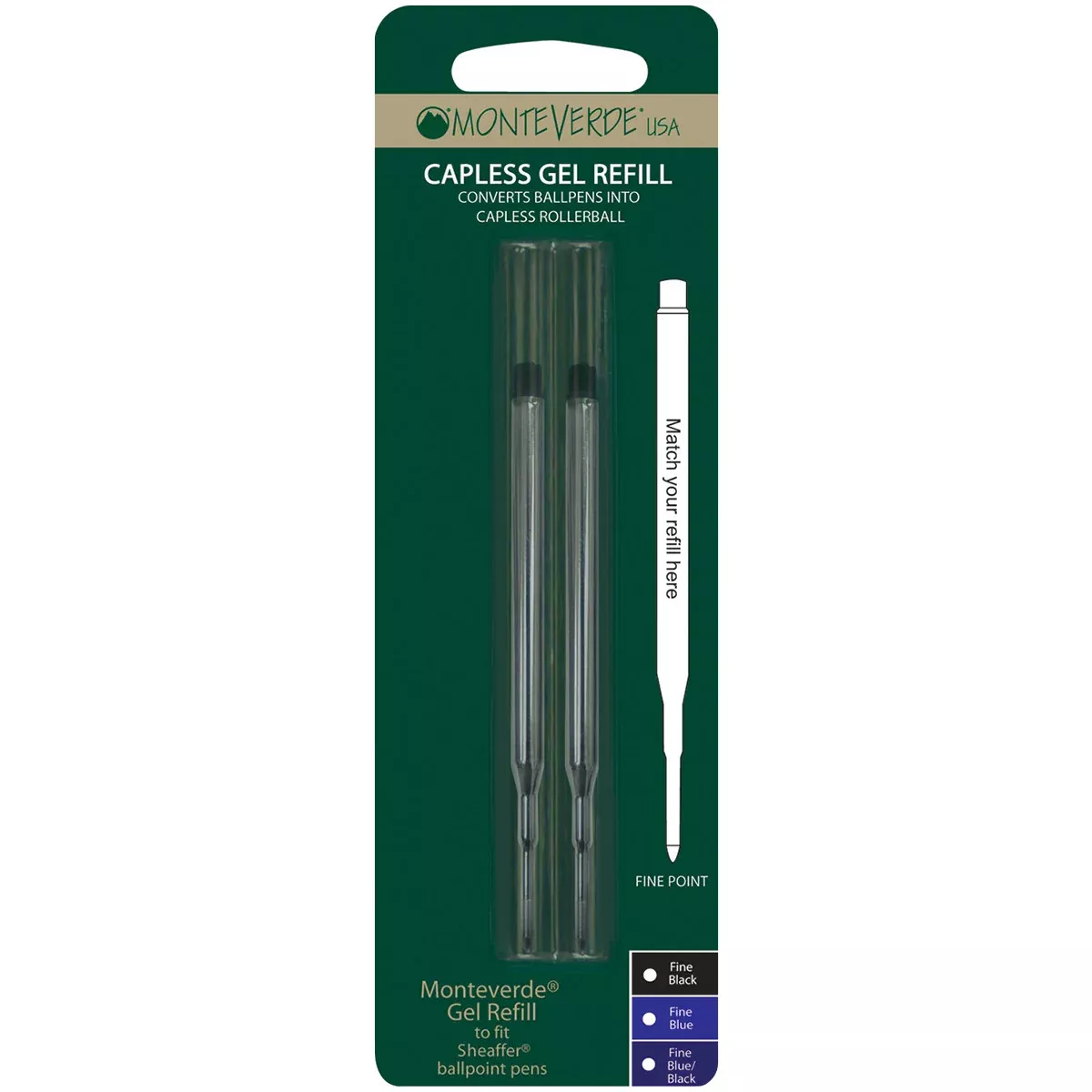Monteverde Capless Gel Refill to Fit Sheaffer Ballpoint Pens