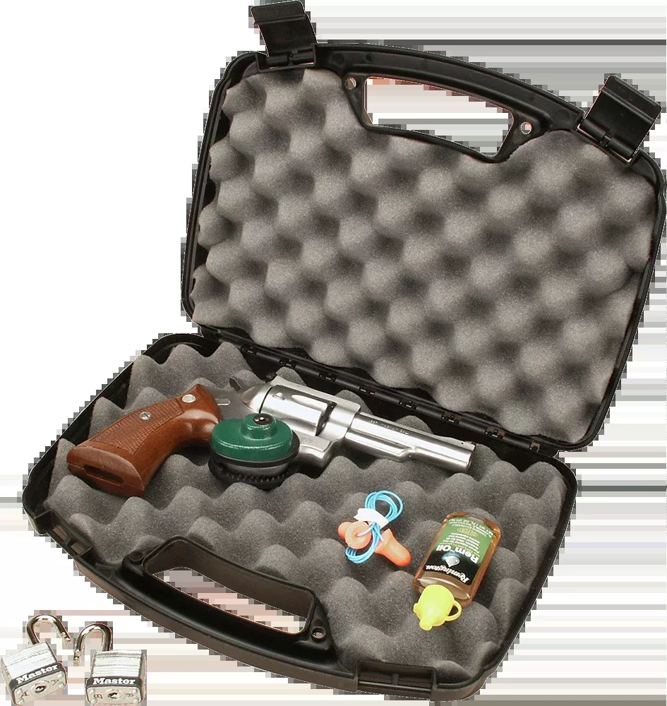 MTM Case-Gard Single Handgun Case, 13 in Black Foam-Lined Polypropylene, Lockable, 80740