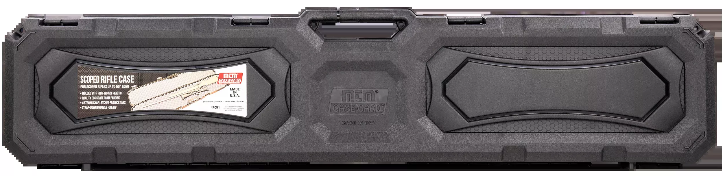 MTM Case-Gard Single Scoped Rifle Hard Case, 51-Inch High-Impact Plastic, RC51 USA-Made