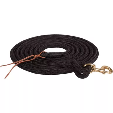 MUSTANG 15ft Braided Poly Black Lead Rope with Brass Plated Snap (8908-D)