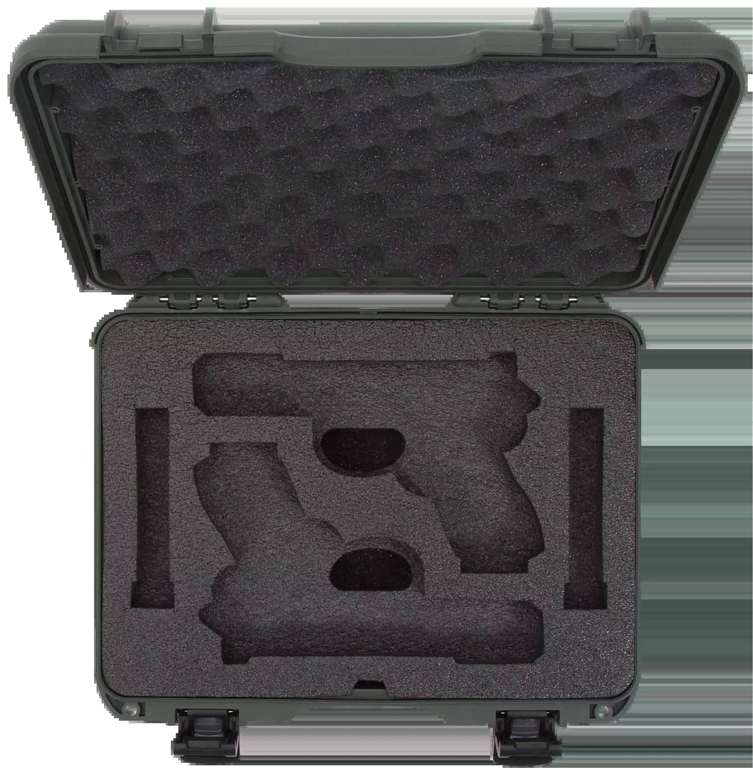 NANUK 910 Glock-Compatible 2-Up Pistol Case, Olive, Polymer, Closed-Cell Foam, Airline Approved — 910GLOCK6