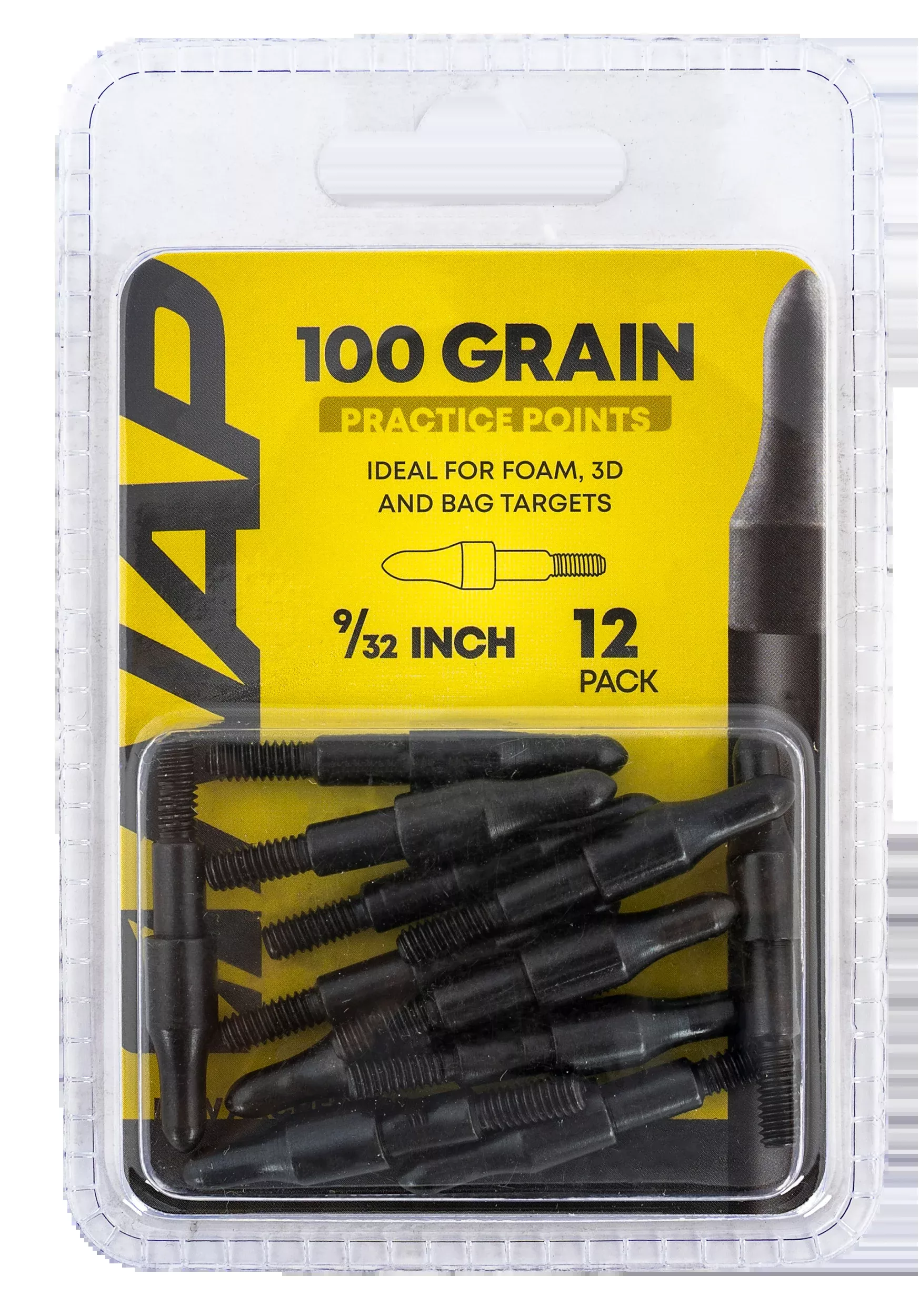 NAP 3D Practice Point Steel Field Tips, 100-Grain, Black, 12-Pack – NAP60P3DP932