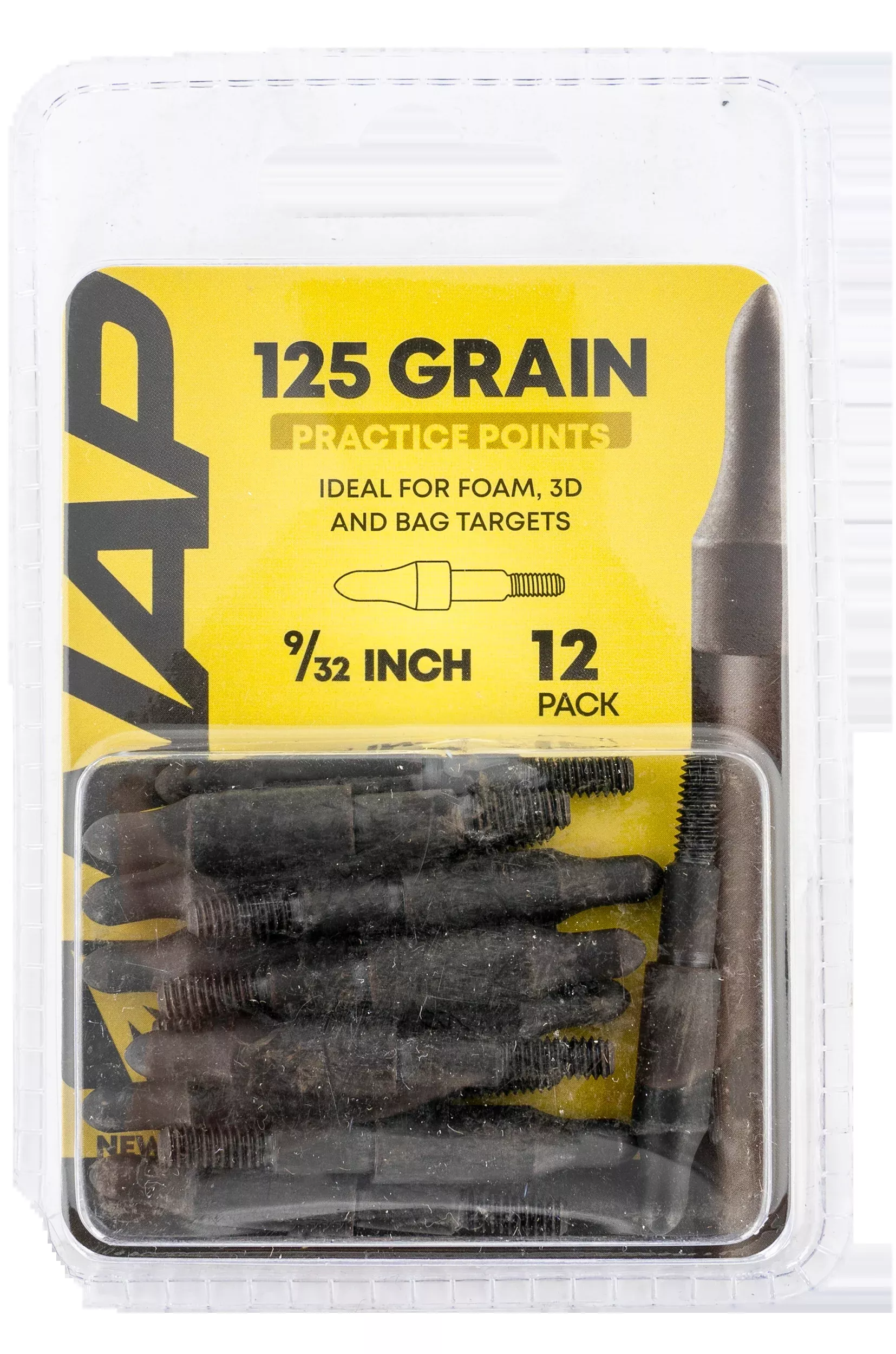 NAP 3D Practice Points Field Tips, 125 Grain, 9/32 Inch Diameter, Precision Steel, 12-Pack NAP60P3DP932X