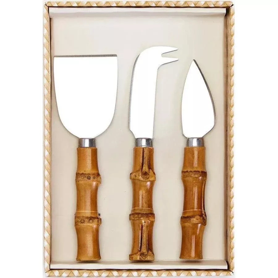 Natural Bamboo Handle Cheese Knives (Set of 3)