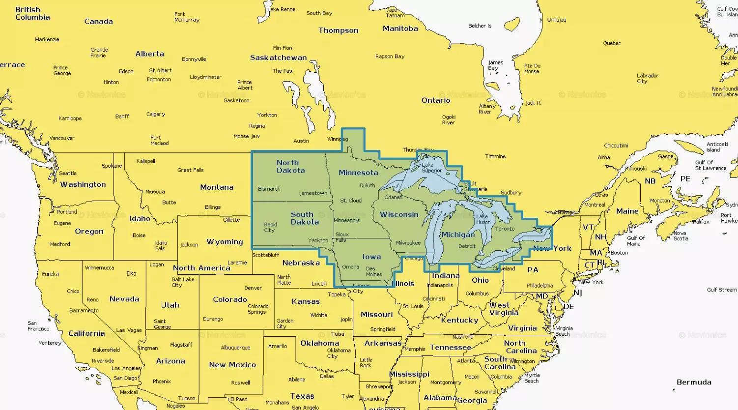 Navionics+ U.S. North & Great Lakes• 010-C1368-30