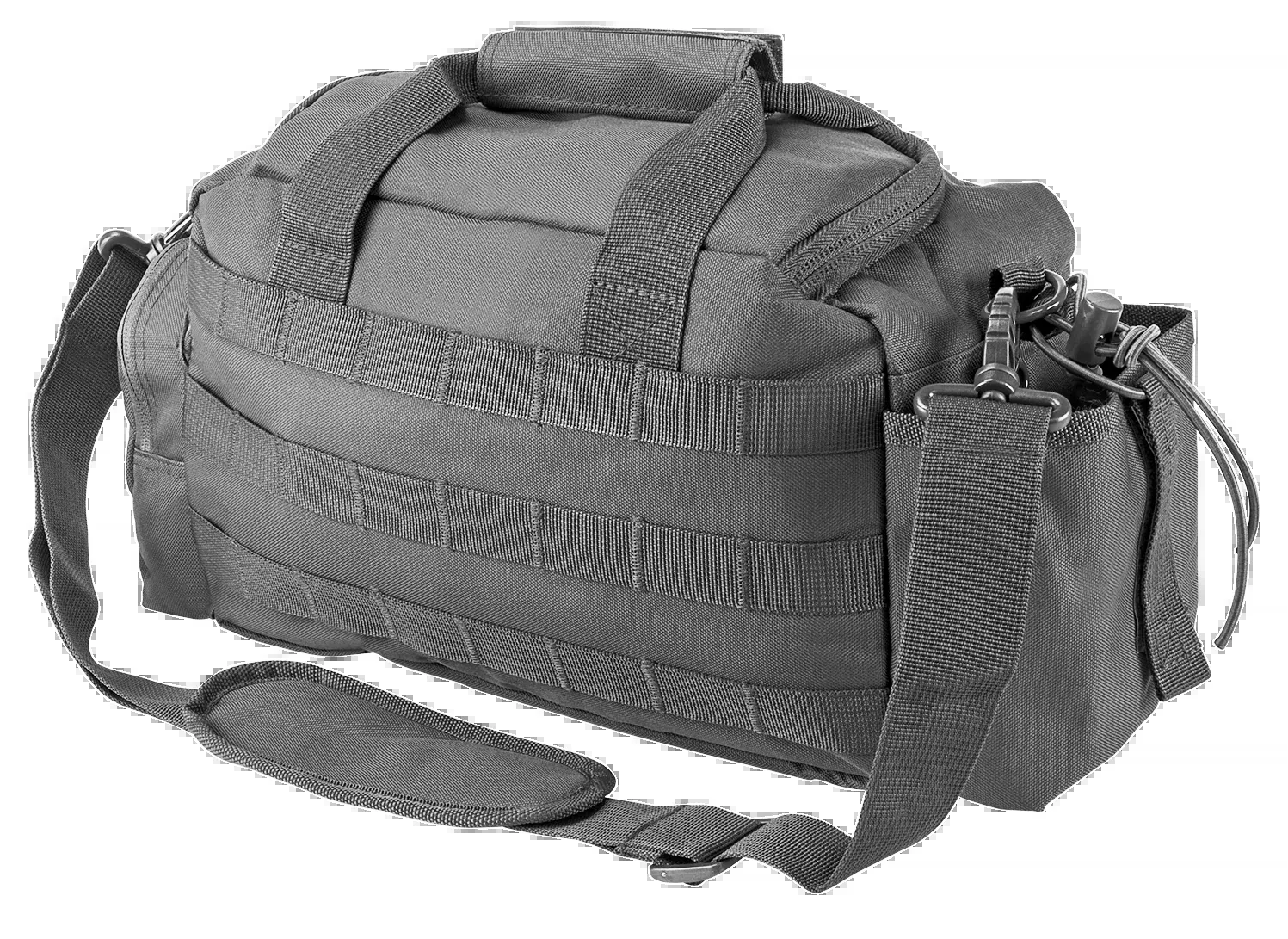 NCStar VISM Small Range Bag in Urban Gray, MOLLE/PALS webbing, lockable zippers, CVSRB2985U