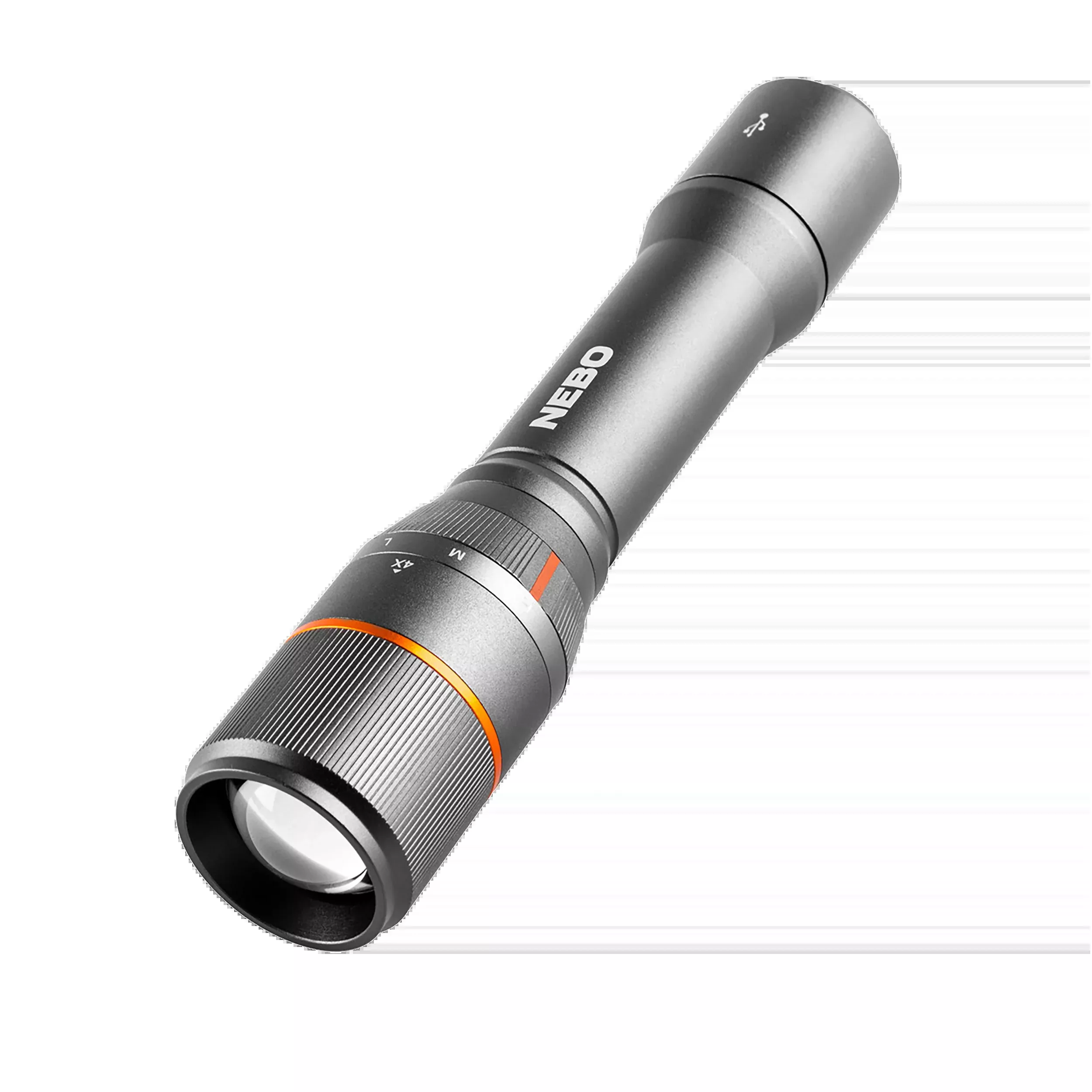NEBO Davinci 2000 Rechargeable Flashlight with Power Bank, IP67, 4 Modes, Gray – NEB-FLT-0020