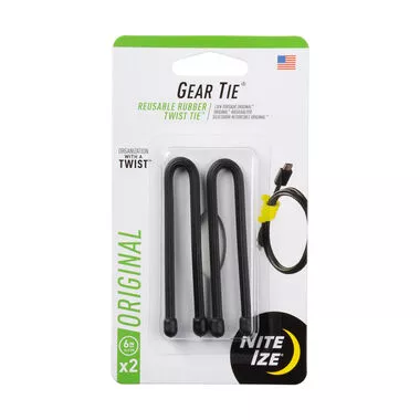 Nite Ize Gear Tie Reusable Rubber Twist Tie – 2 Pack #GT62PK01