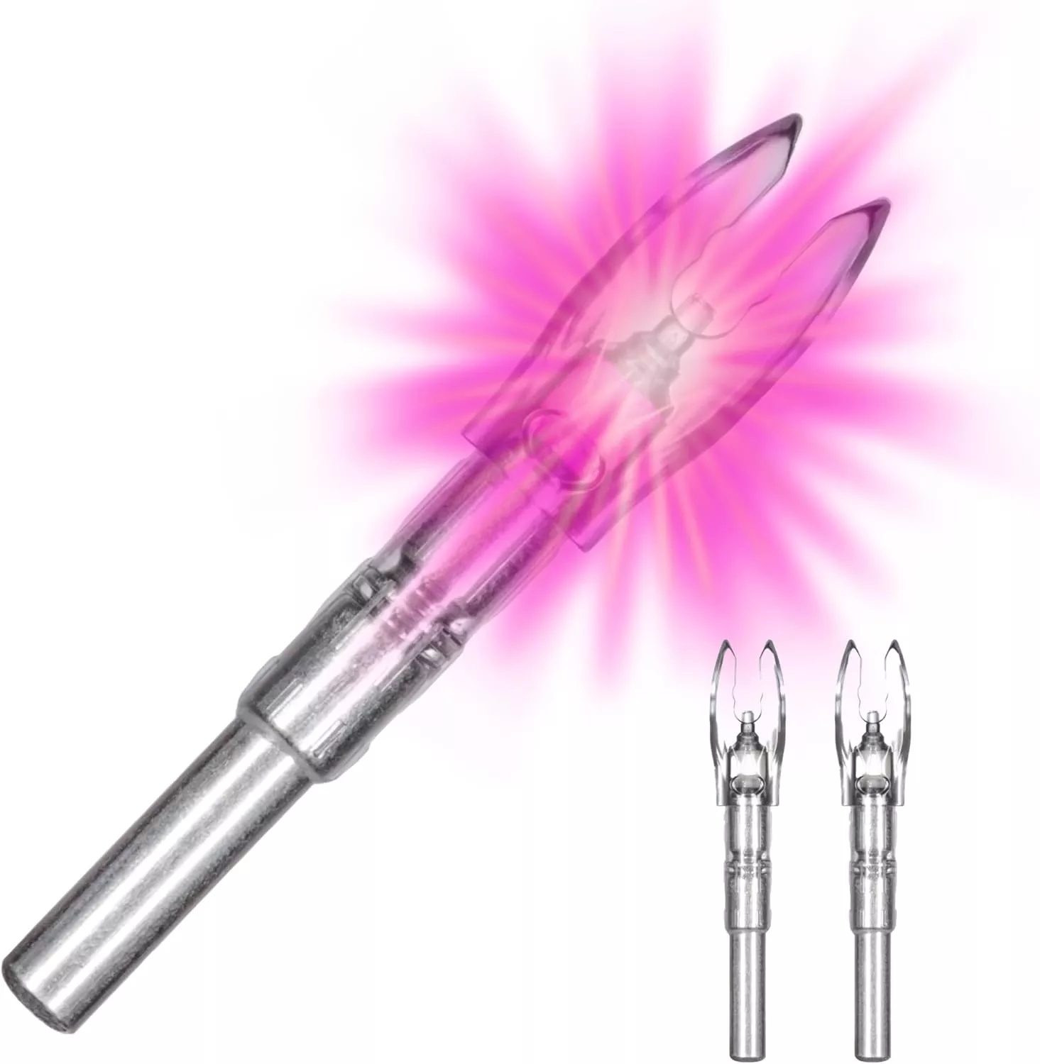 Nockturnal Fit Universal Size Pink Lighted Nock 3 Pack #NT-312