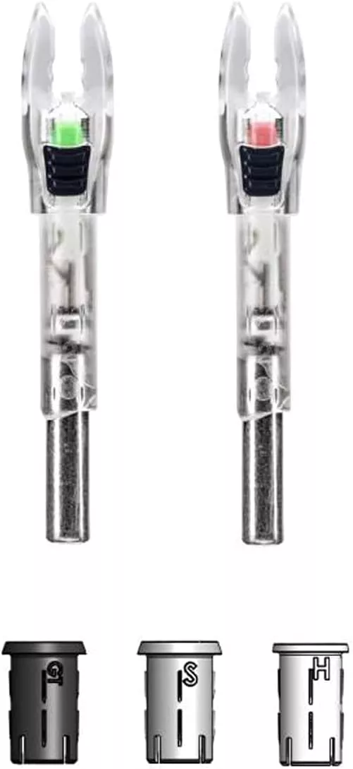 Nockturnal Universal Red/Green Strobe Lighted Shift Nock – 2 Pack #NT-812