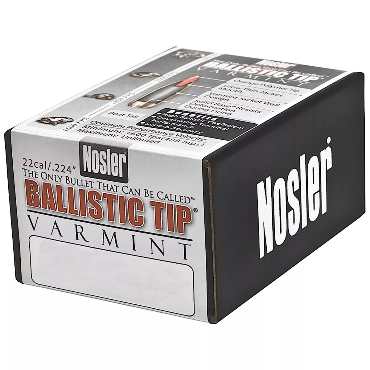 Nosler Ballistic Tip Varmint Bullet 22 Cal 50 Gr Spitzer 50/Box