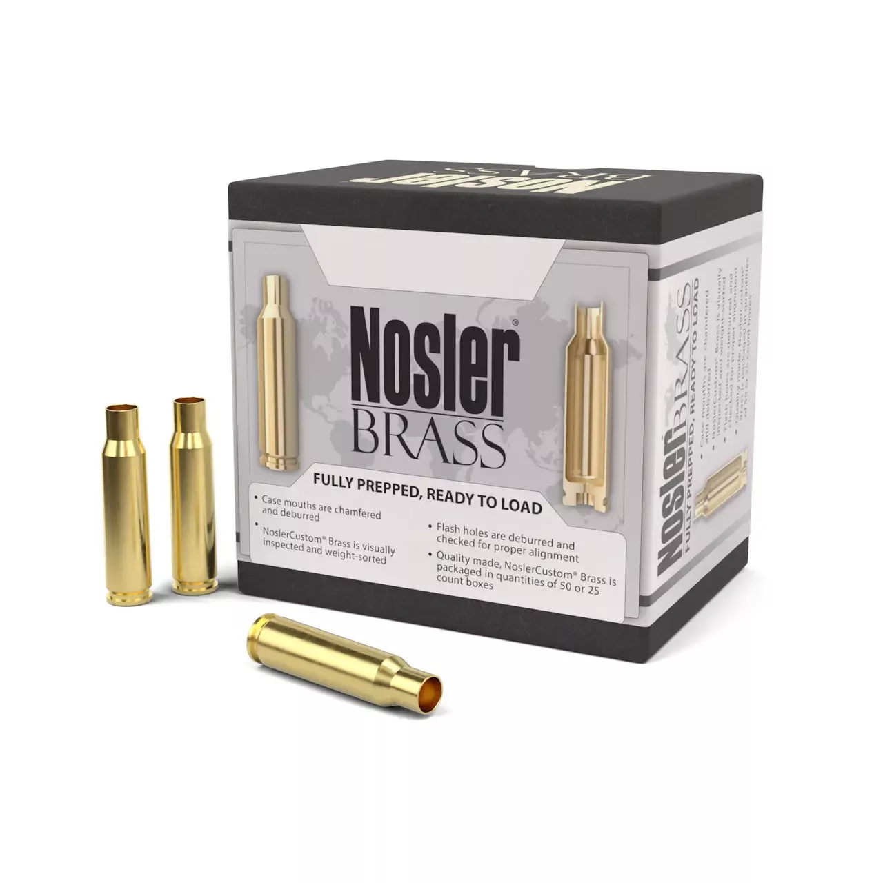 NoslerCustom .223 Rem. Unprimed Cases 50/Box