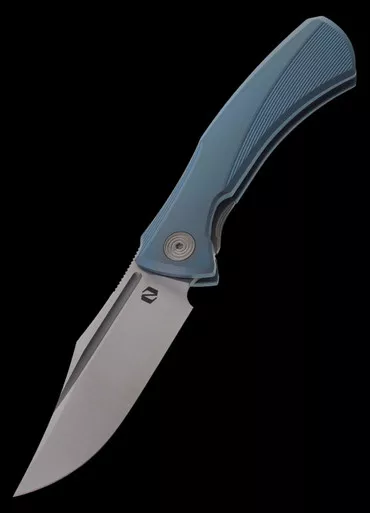 Null Ghoul Blue Satin Folding Knife