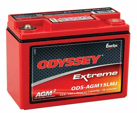 Odyssey Extreme Powersport 12V Battery with Metal Jacket, 12 Ah, 150 CCA• ODS-AGM15LMJ