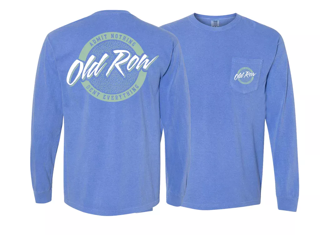 Old Row Circle Logo Long Sleeve Pocket Tee (Flo Blue) #WROW-2315