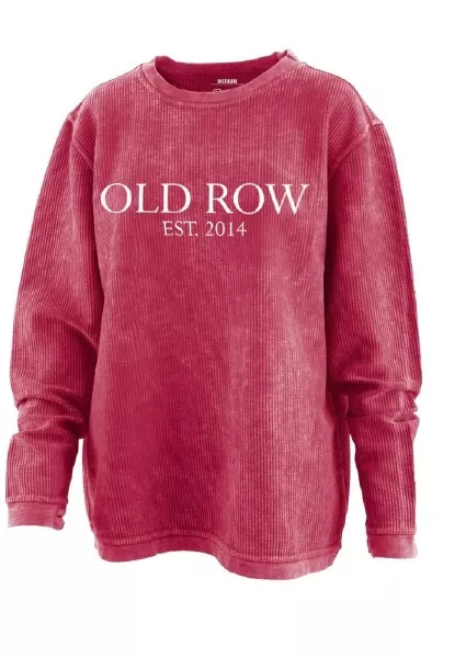Old Row Corded Crewneck Sweatshirt Red #WROW-2345