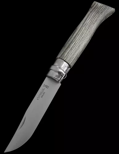 Opinel No. 08 Laminated Birch Grey Folding Knife
