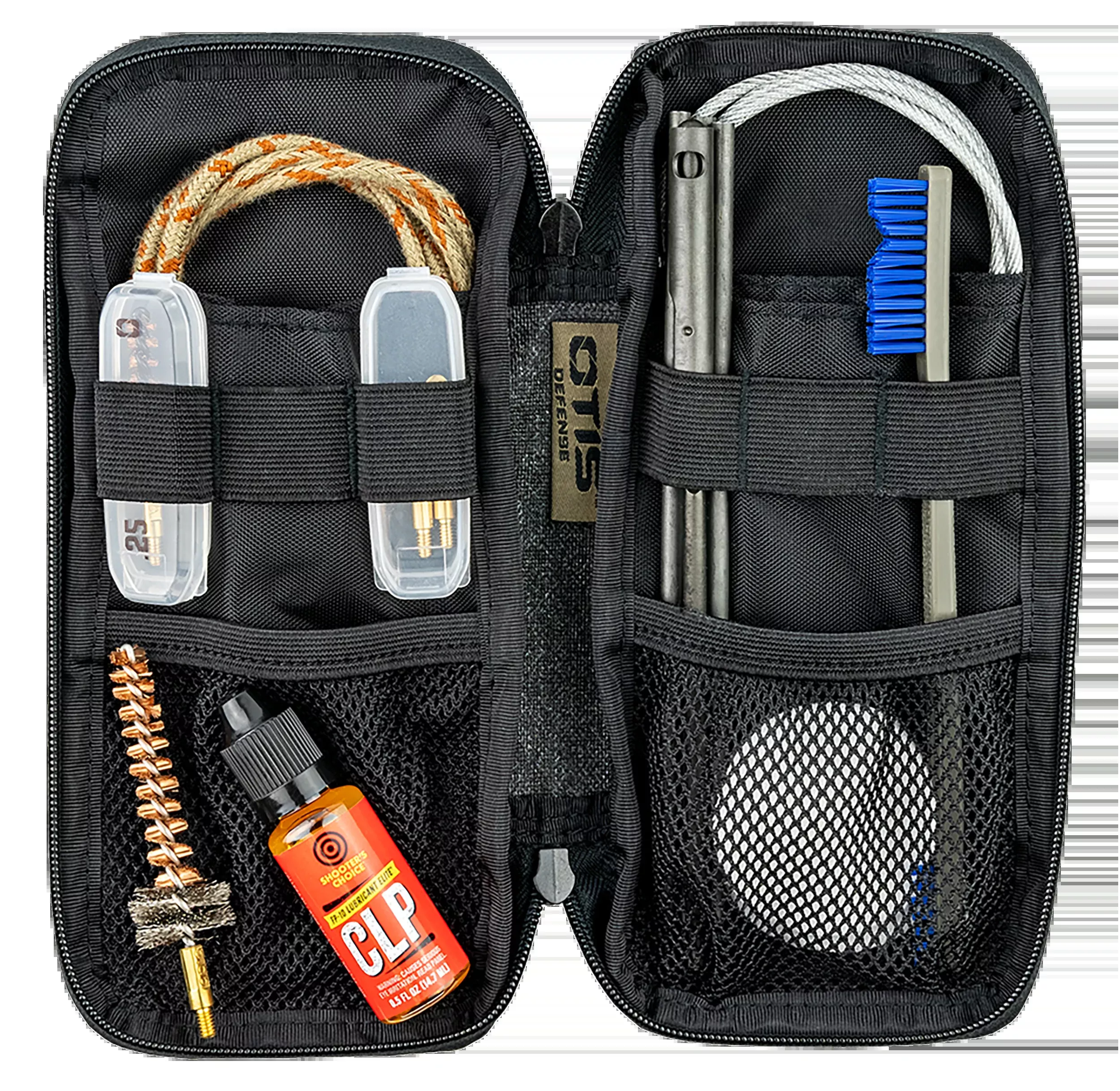 Otis Defender Gun Cleaning Kit, 13-Piece Black Nylon Case with Ripcord & Memory-Flex Cables FG901556