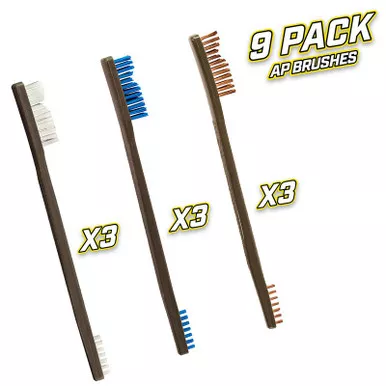 Otis Technology IP-316-9-BBN AP Brushes (3 Nylon/3 Blue Nylon/3 Bronze) 9 Pack