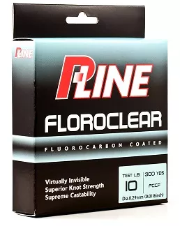 P-Line Floroclear Fluorocarbon Coated Fishing Line 10 lb./300 yd