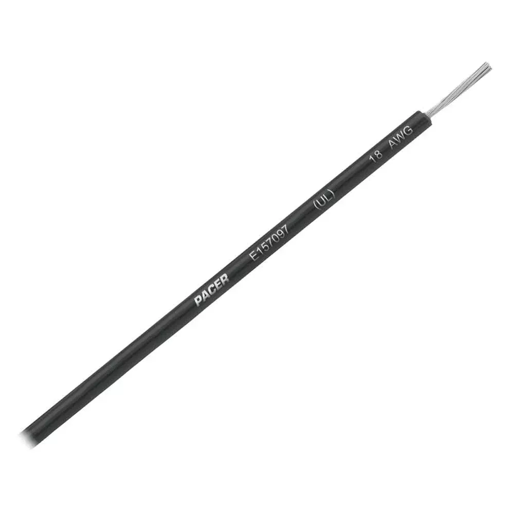 Pacer Black 18 AWG UL Marine Wire – 35′