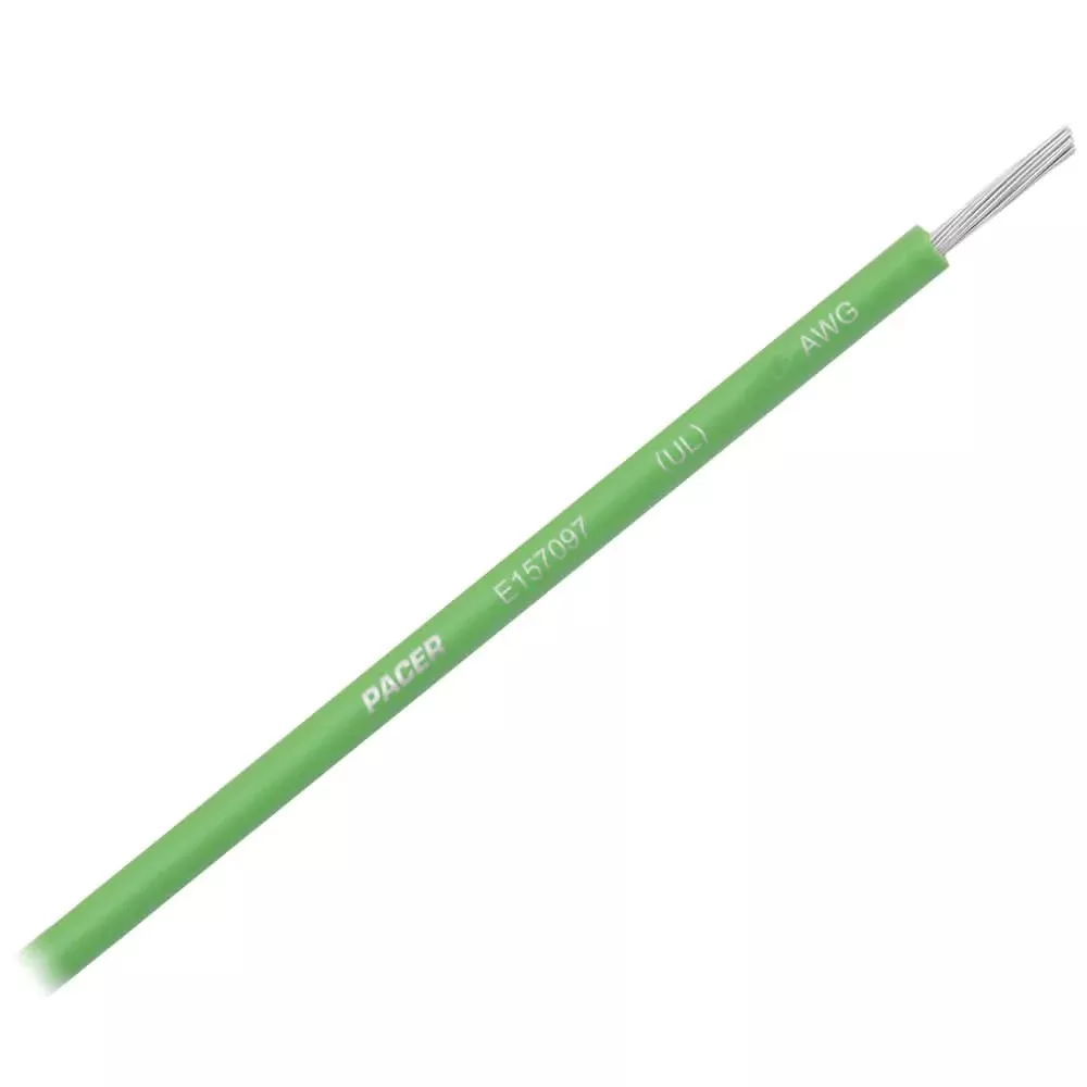 Pacer Light Green 16 AWG Primary Wire - 25' - WUL16LG-25