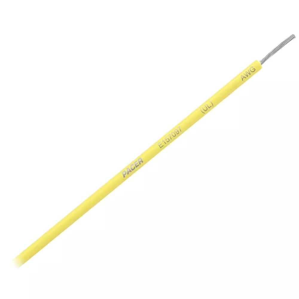 Pacer Yellow 14 AWG Primary Wire - 25' - WUL14YL-25