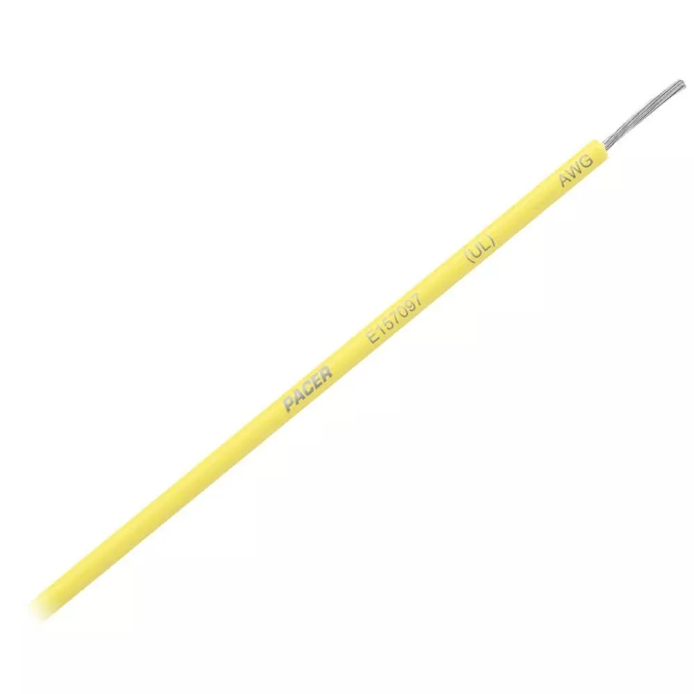 Pacer Yellow 16 AWG Primary Wire - 25' - WUL16YL-25