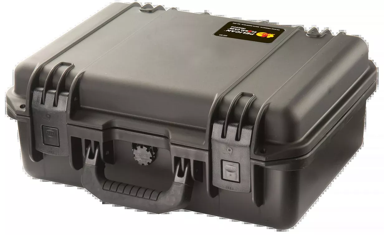Pelican Storm Case Medium, Black HPX Resin, Press-and-Pull Latches, Watertight Protection, IM2200X0001