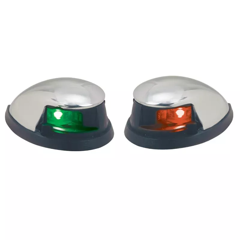Perko Red/Green Horizontal Mount Side Lights – Pair – Chrome Plated Zinc