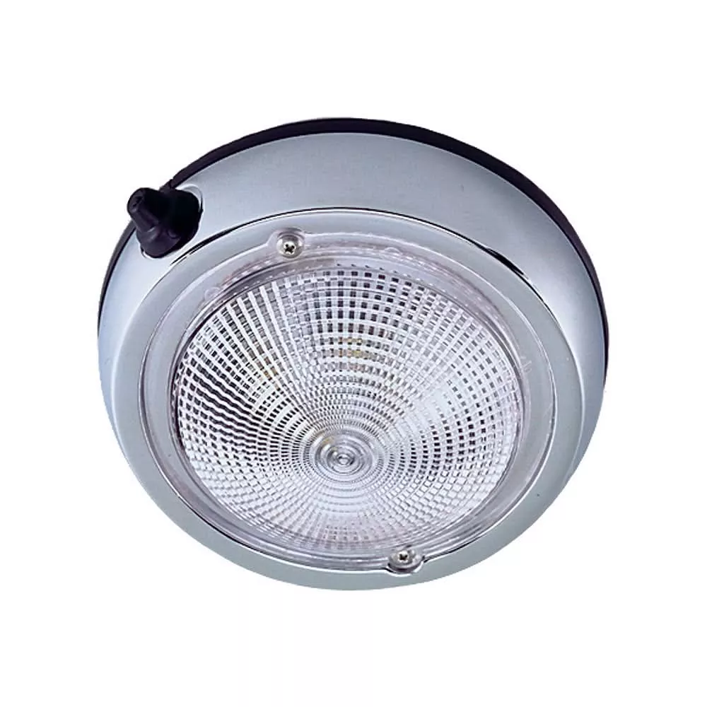 Perko Surface Mount Dome Light – 3 3/4″ O.D. (3″ Lens) – Chrome Plated [0300DP0CHR]