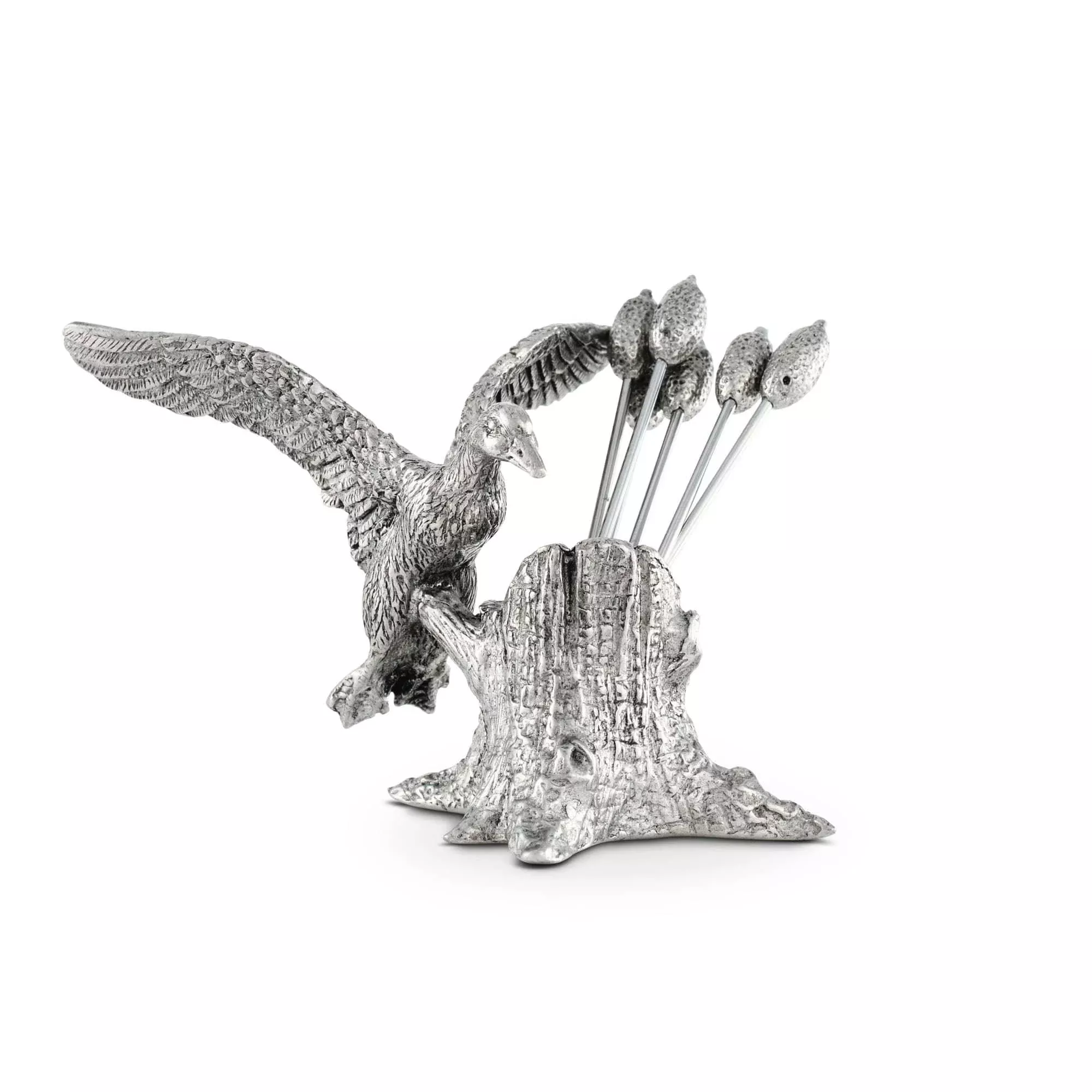 Pewter Mallard Duck Cheese Pick Set