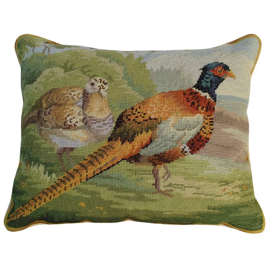 Pheasants In The Field Pillow 16" x 20" Pillow