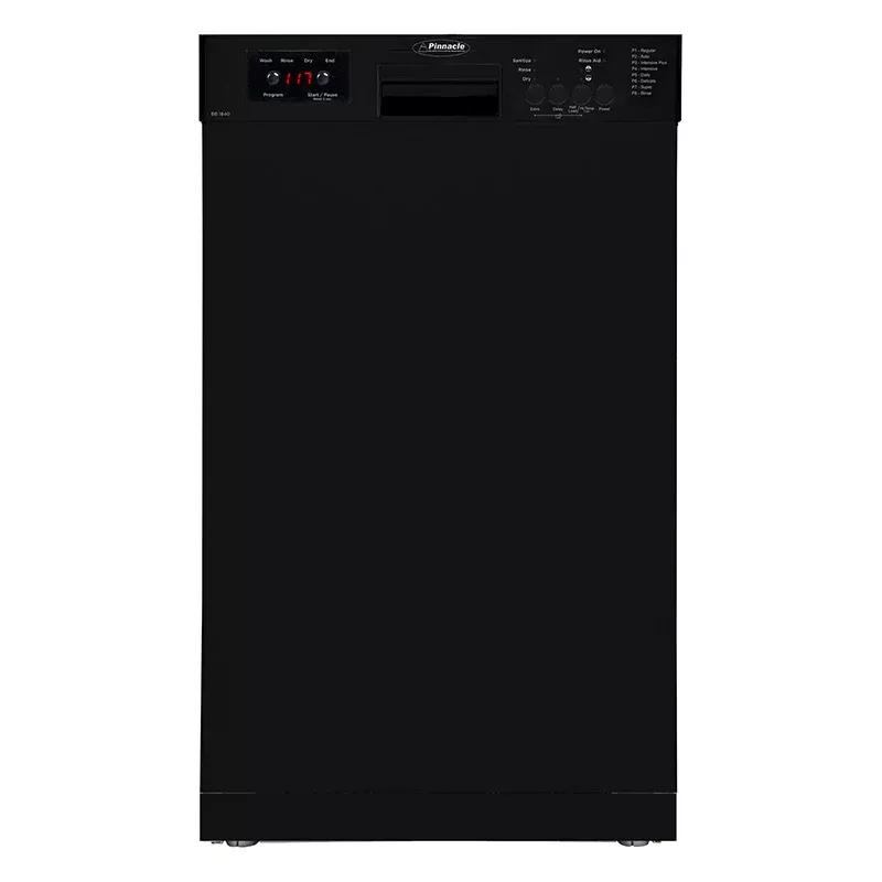 Pinnacle 18" Built-In Dishwasher 8 Place Settings & 8 Wash Programs, Black• BB 1840