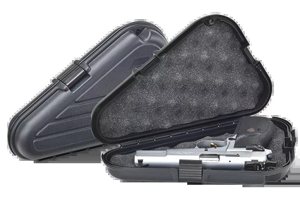 Plano Protector Large Pistol Case, Thick-Walled Polymer with Foam, Piano Hinges – 142300