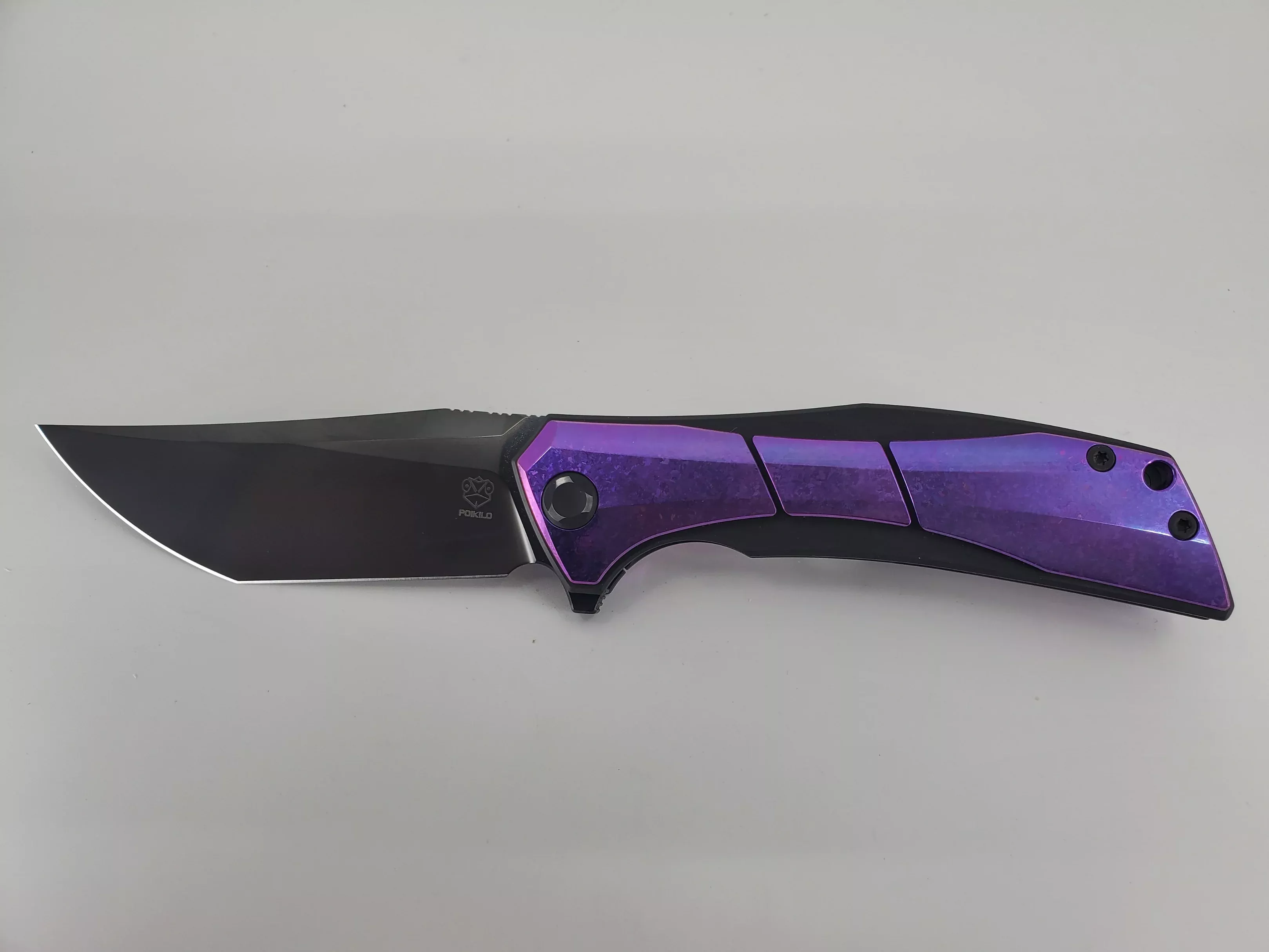 Poikilo Blades Tactical Anolis Purple Framelock Folding Knife