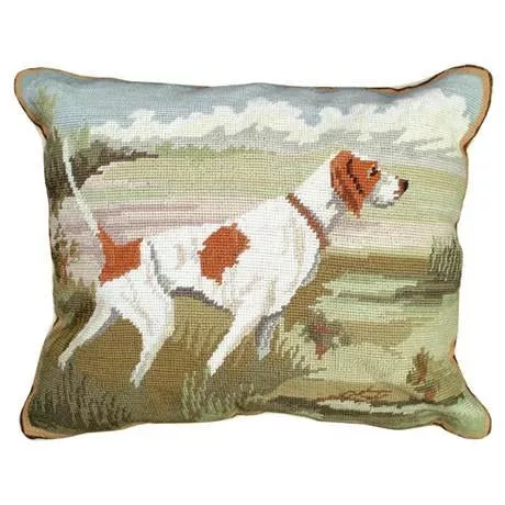Pointer In The Field Pillow
