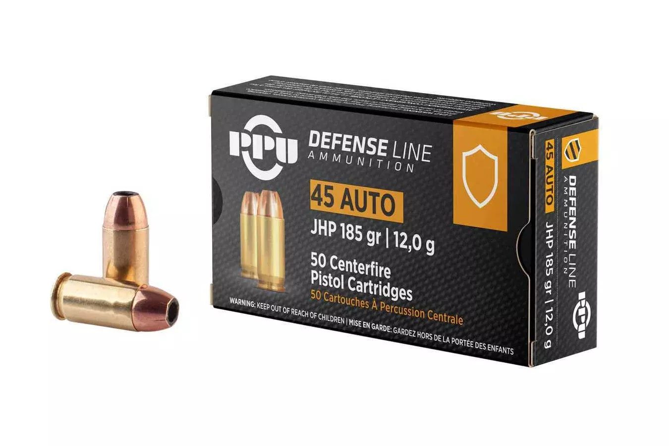 Ppu 45 ACP 185 gr JHP Defense Line 50/Box