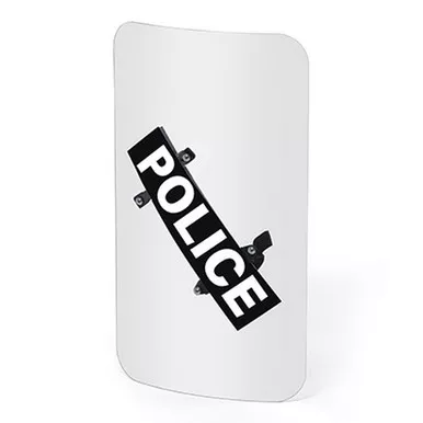 Premier Crown Model 4100 Mid-Size Torso Length Riot Shield w/ Angled Handle - 36" x 20"
